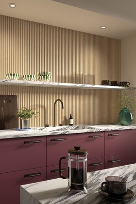 Reeded Waterproof Natural Oak Panel