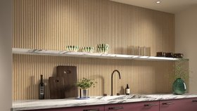 Reeded Waterproof Natural Oak Panel