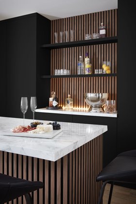 SlatWall Waterproof - Walnut And Black