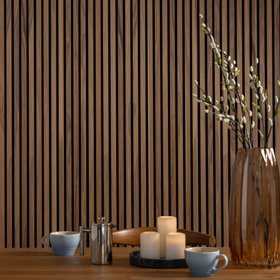 SlatWall Acoustic Sappy Walnut Panel