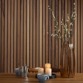 SlatWall Acoustic Sappy Walnut Panel - Grand