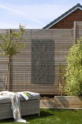 Grey Tropic Palm Decorative Garden Screen - 1.2m x 0.6m