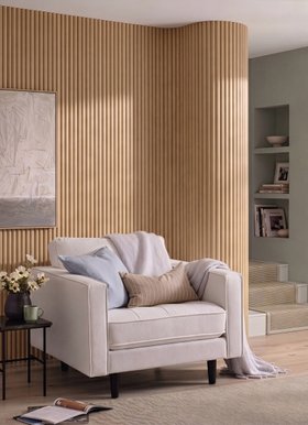 Arborelle Flex Light Oak Flexible Reeded Wood Effect Panel