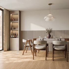 WoodWall Grey Oak Slatted Wood Veneer Wall Panel