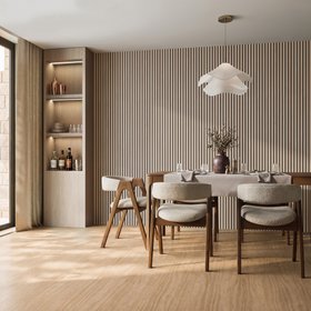 WoodWall Grey Oak Slatted Wood Veneer Wall Panel