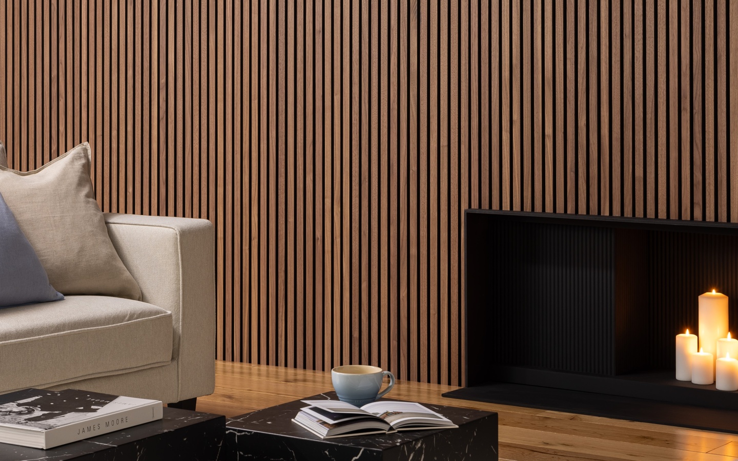 SlatWall Acoustic Deep Walnut Panel