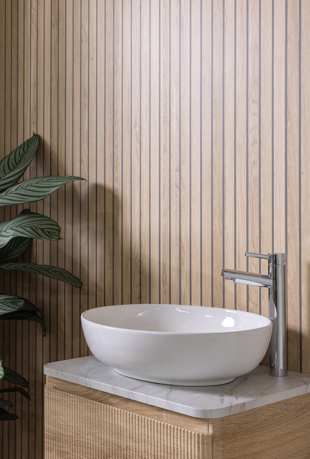 Sivara Oak Slatted Wood Effect PVC Shower Panel