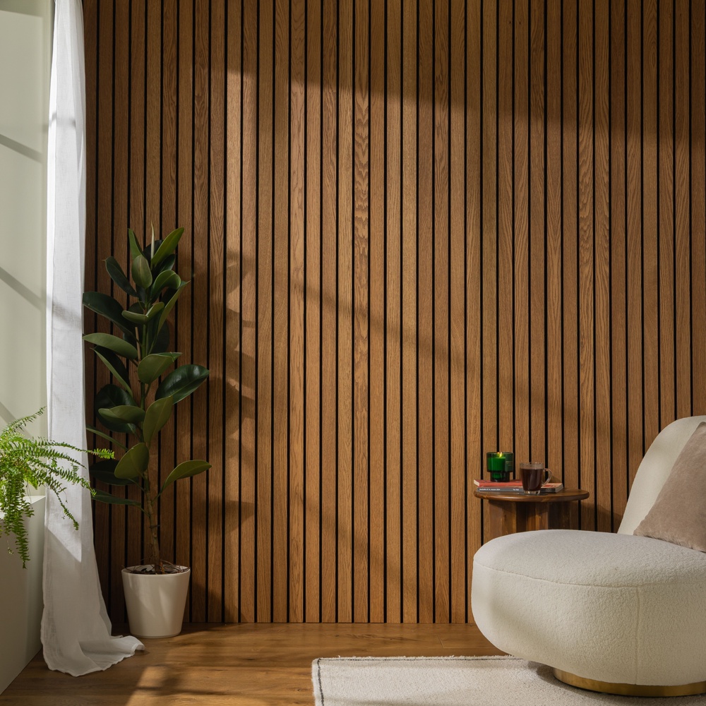 SlatWall Grand Acoustic Dark Oak Panel