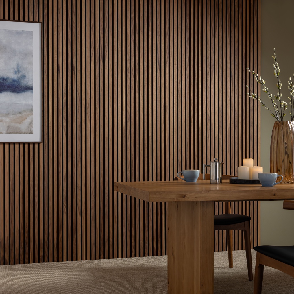 SlatWall Acoustic Sappy Walnut Panel