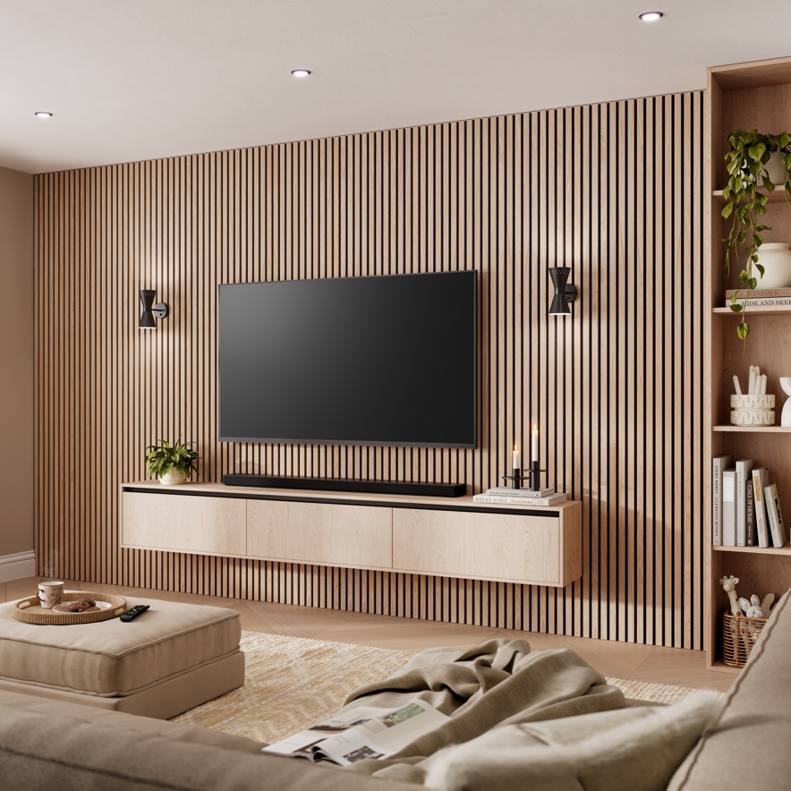 SlatWall Acoustic Natural Oak Slatted Wall Panel
