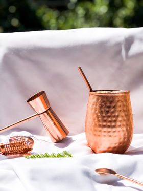 Cocktail-Bar Zubehörset Vogue, 5-teilig – kupferbeschichtet