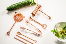 Cocktail-Bar Zubehörset Vogue, 5-teilig – kupferbeschichtet