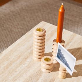 Totem Wooden Candle Holder - Sustainable Beech Wood Scuptural Candle Stick