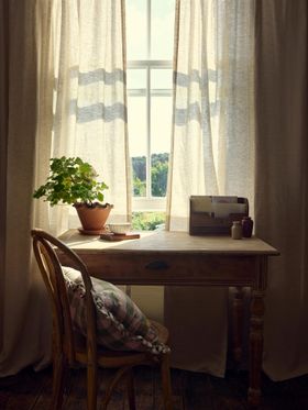 Oatmeal Linen Blend Curtain (Pair)