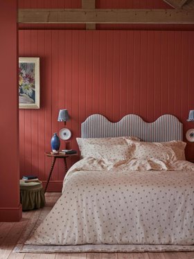 Dusk Blue Posy Bud Linen Blend Duvet Cover