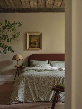 Leafy Arbour Oak Washed Cotton Percale Duvet Cover