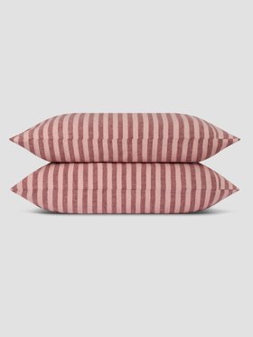 Rhubarb & Rose Pembroke Stripe Linen Blend Pillowcases (Pair)