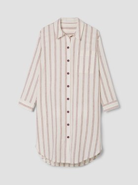 Rhubarb Kemptown Stripe Linen Blend Nightshirt
