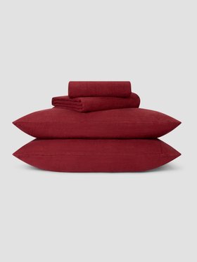 Rhubarb Linen Blend Sheet Set