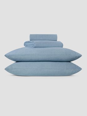 Dusk Blue Linen Blend Sheet Set