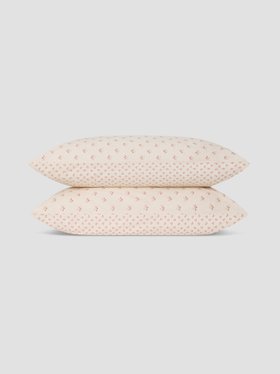 Dusty Pink Martha Floral Cotton Pillowcases (Pair)