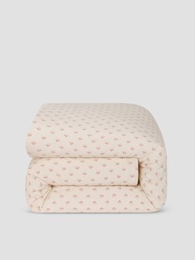 Dusty Pink Martha Floral Cotton Duvet Cover