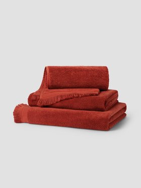 Sandstone Red Fringe Edge Cotton Towels