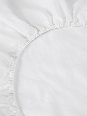 White Linen Blend Fitted Sheet (POS only)