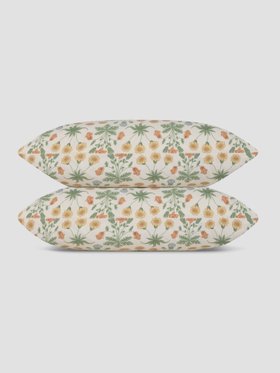 Sage & Mindful Cream Daisy Cotton Pillowcases (Pair)