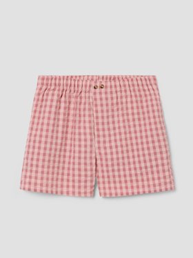 Dusty Pink & Rose Gingham Cotton Boxer Shorts