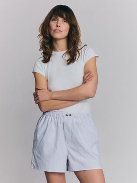 Sky Blue Stripe Cotton Boxer Shorts