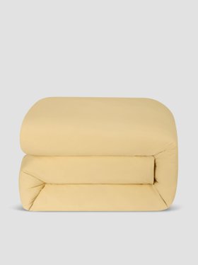 Butter Yellow Washed Cotton Percale Duvet Cover