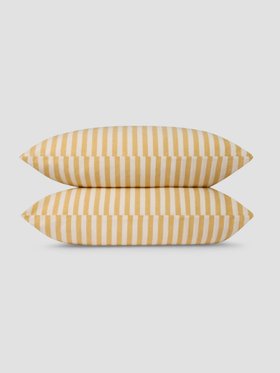Honey Pembroke Stripe Linen Blend Pillowcases (Pair)