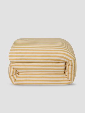 Honey Pembroke Stripe Linen Blend Duvet Cover