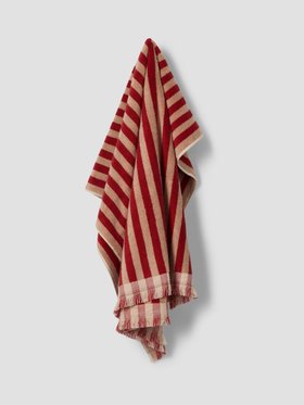 Sandstone Red Pembroke Stripe Cotton Towels
