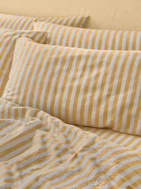 Honey Pembroke Stripe Linen Blend Pillowcases (Pair)