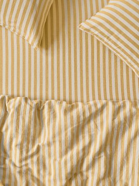 Honey Pembroke Stripe Linen Blend Fitted Sheet