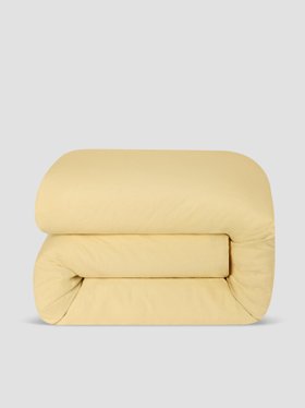 Butter Yellow Linen Blend Duvet Cover