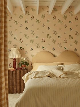 Butter Yellow Slumber Stripe Cotton Duvet Cover