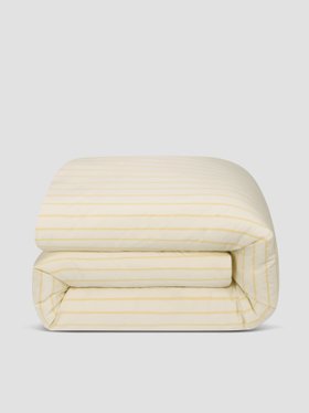 Butter Yellow Slumber Stripe Cotton Duvet Cover