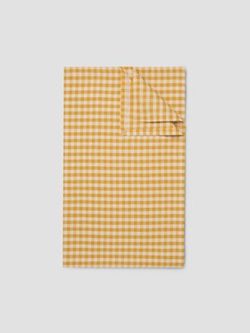Honey Gingham Linen Blend Tablecloth
