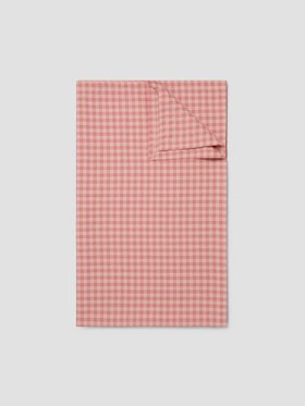 Dusty Pink & Rose Gingham Linen Blend Tablecloth