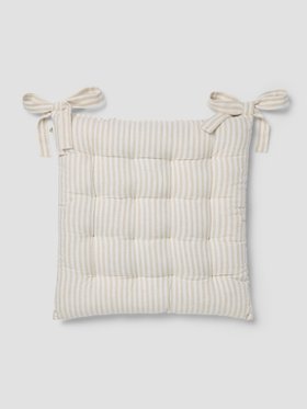 Oatmeal Stripe Linen Blend Seat Pad