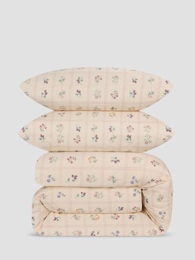 Mindful Cream Hedgerow Floral Cotton Duvet Set