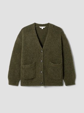 Olive Cosy V-Neck Cardigan