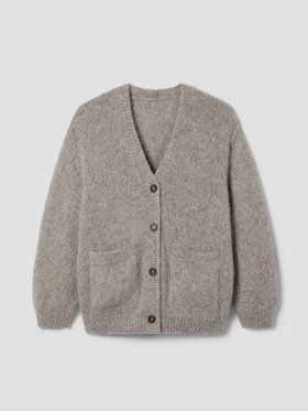 Soft Grey Cosy V-Neck Cardigan