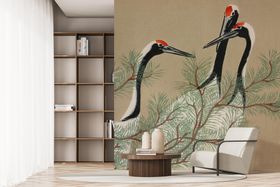 Cranes From Kamisaka Sekka Wallpaper Mural