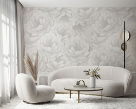 White Peony Wallpaper Mural