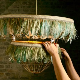 Bertie, two tiered feather light shade
