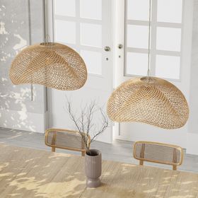 Atticus Pendant Lamp, Natural Rattan